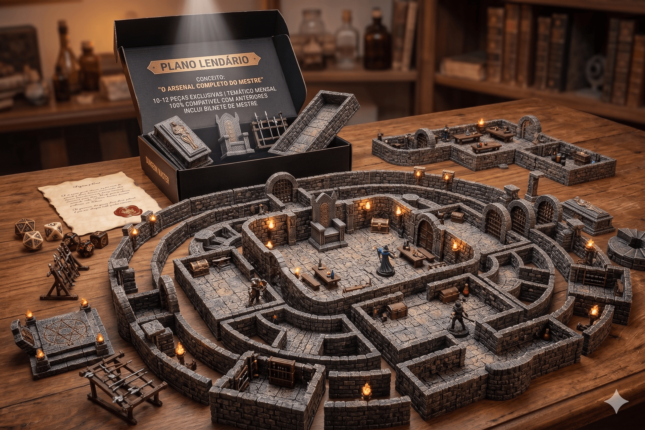 Plano Lendário — cenários 3D DungeonBox