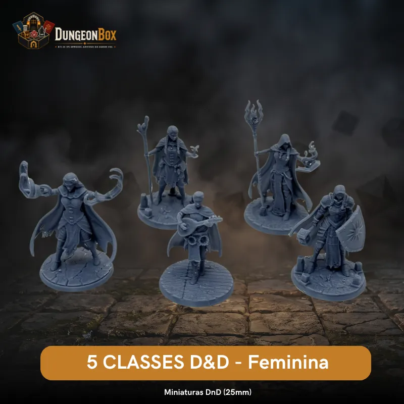 Kit Heroínas Conjuradoras: 5 Classes Femininas (RPG 25mm) - DungeonBox