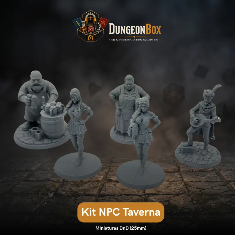 Kit NPCs de Taverna: A Alma da Estalagem (5 Miniaturas RPG 25mm) - DungeonBox